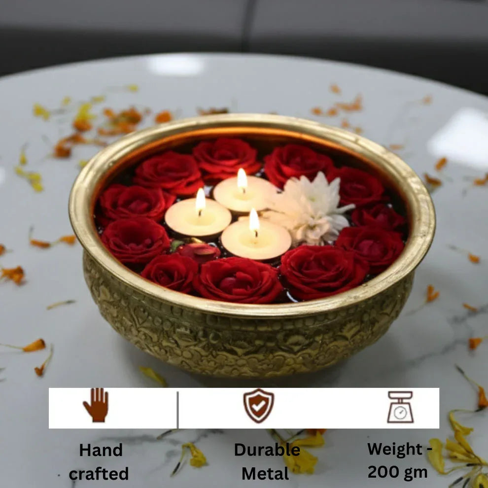 Golden Glow Urli – Timeless Festive Centerpiece - KaariTales