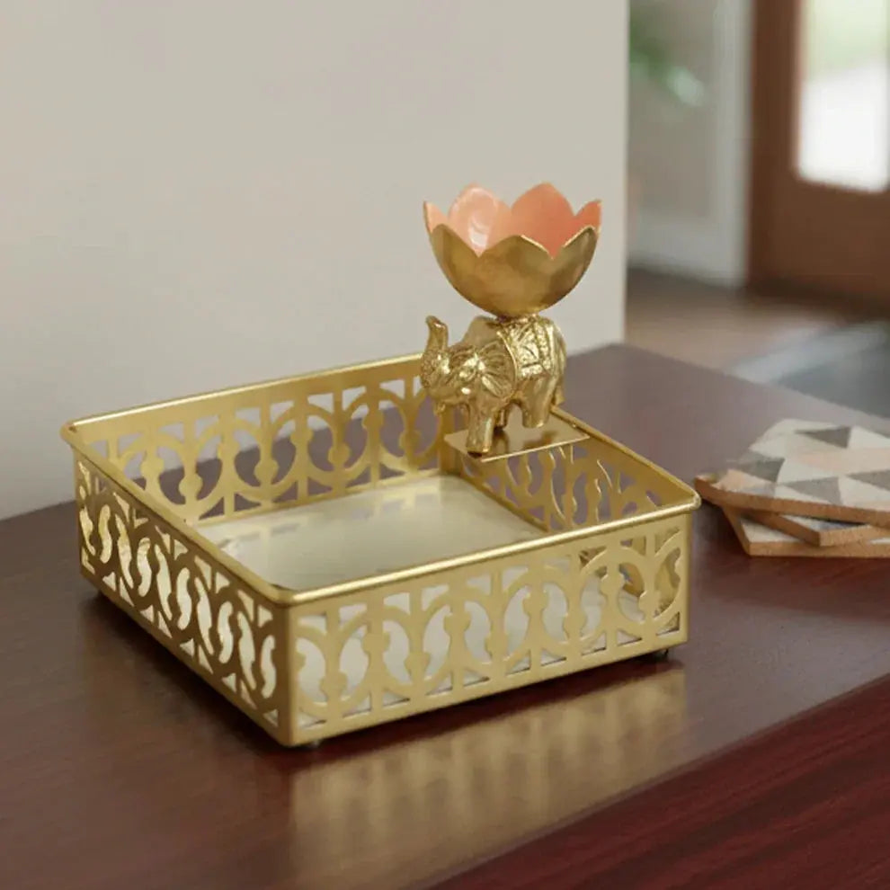 Lotus Glow Elephant Tray - KaariTales