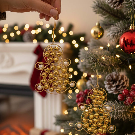 Golden Glow Snowman Ornament -Pack of 2 KaariTales