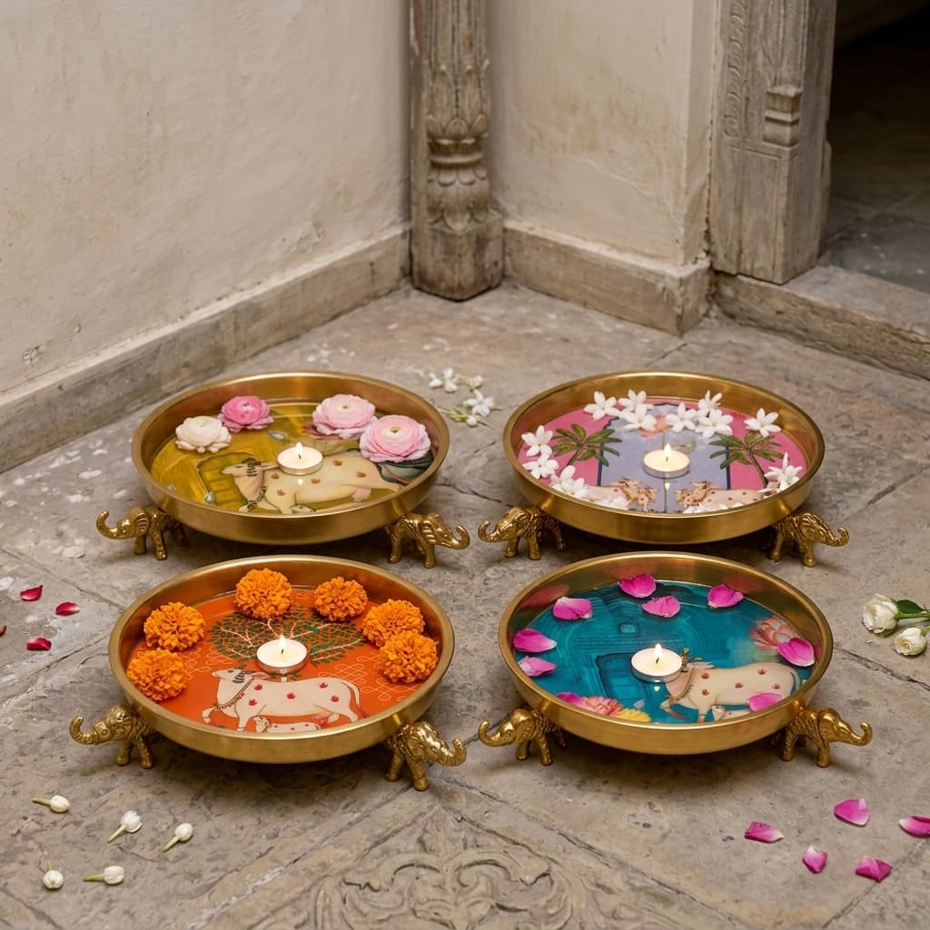 Kamadhenu Nature's Grace Decorative Urli Set of 4