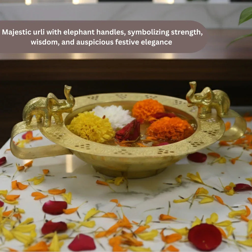 Elephant Handled Décor Urli - KaariTales