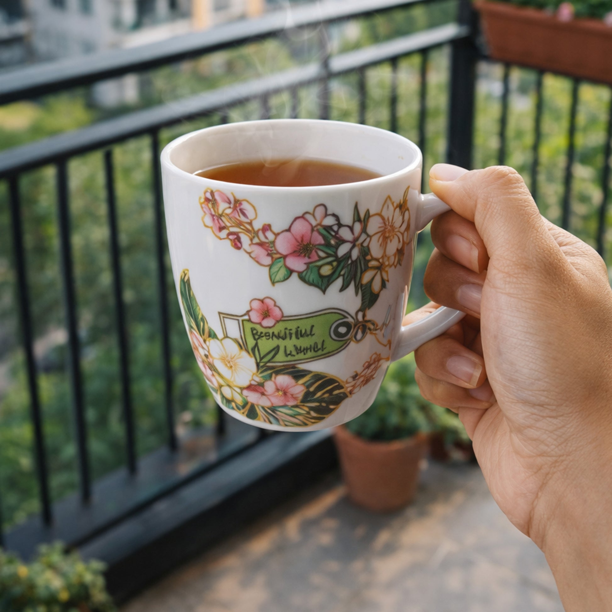 Floral Ceramic Mug - KaariTales