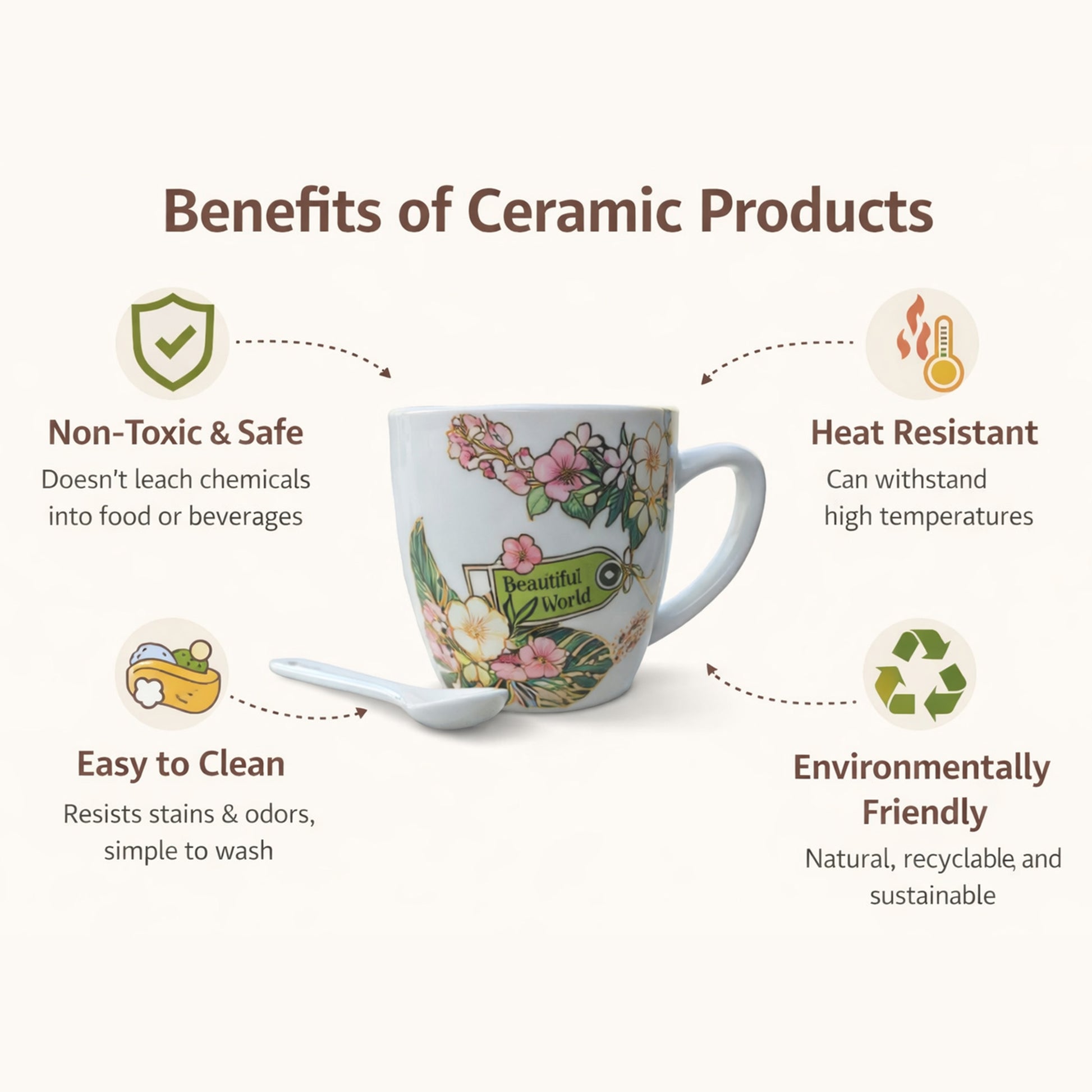 Floral Ceramic Mug - KaariTales