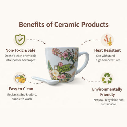 Floral Ceramic Mug - KaariTales