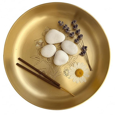 Hand-Engraved Brass Bloom Plate