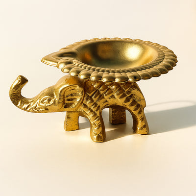 Miniature Elephant Diya Stand