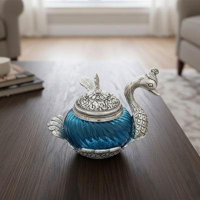 Antique Silver Glass Mayur Jar