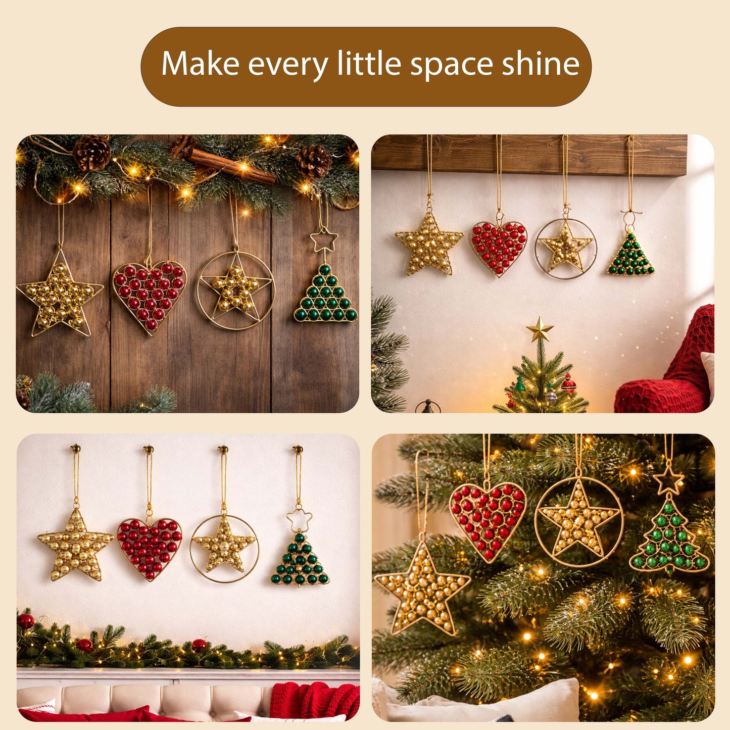 4 Unit Assorted Hanging Ornament KaariTales