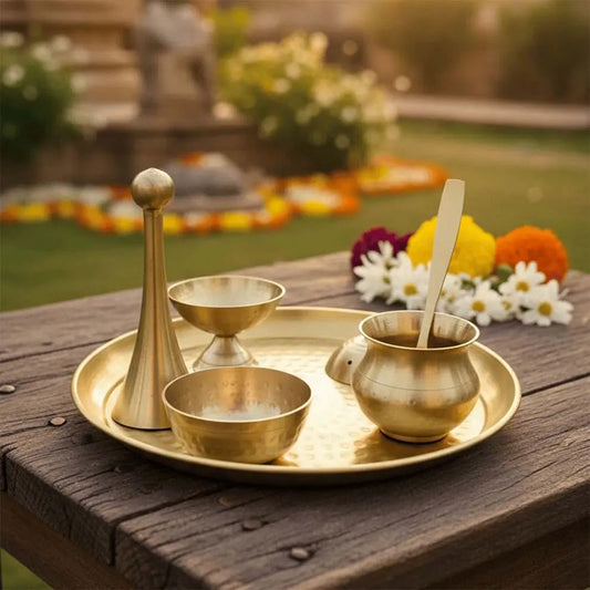 Heritage Brass Pooja Thali Set - KaariTales