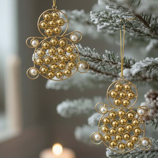 Golden Glow Snowman Ornament -Pack of 2 KaariTales