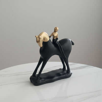 Golden Rider Horse Sculpture