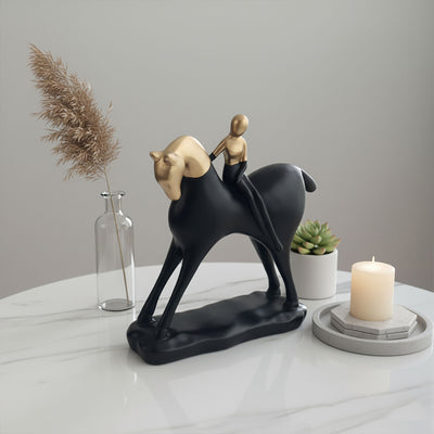 Golden Rider Horse Sculpture