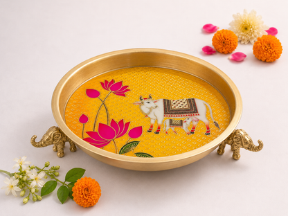 Kamadhenu Pichwai Decorative Metal Urli