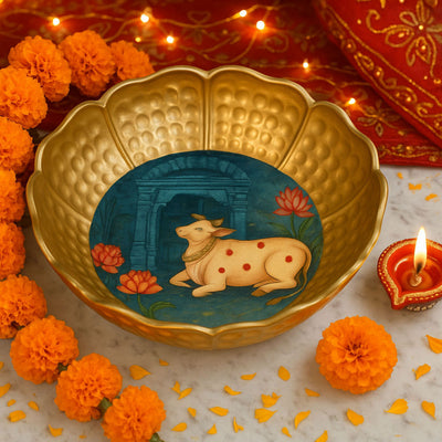 Kamadhenu Pichwai Art Urli