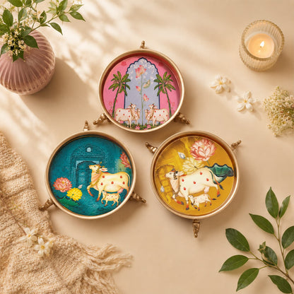 Pichwai Kamdhenu Heritage Urli Set of 3