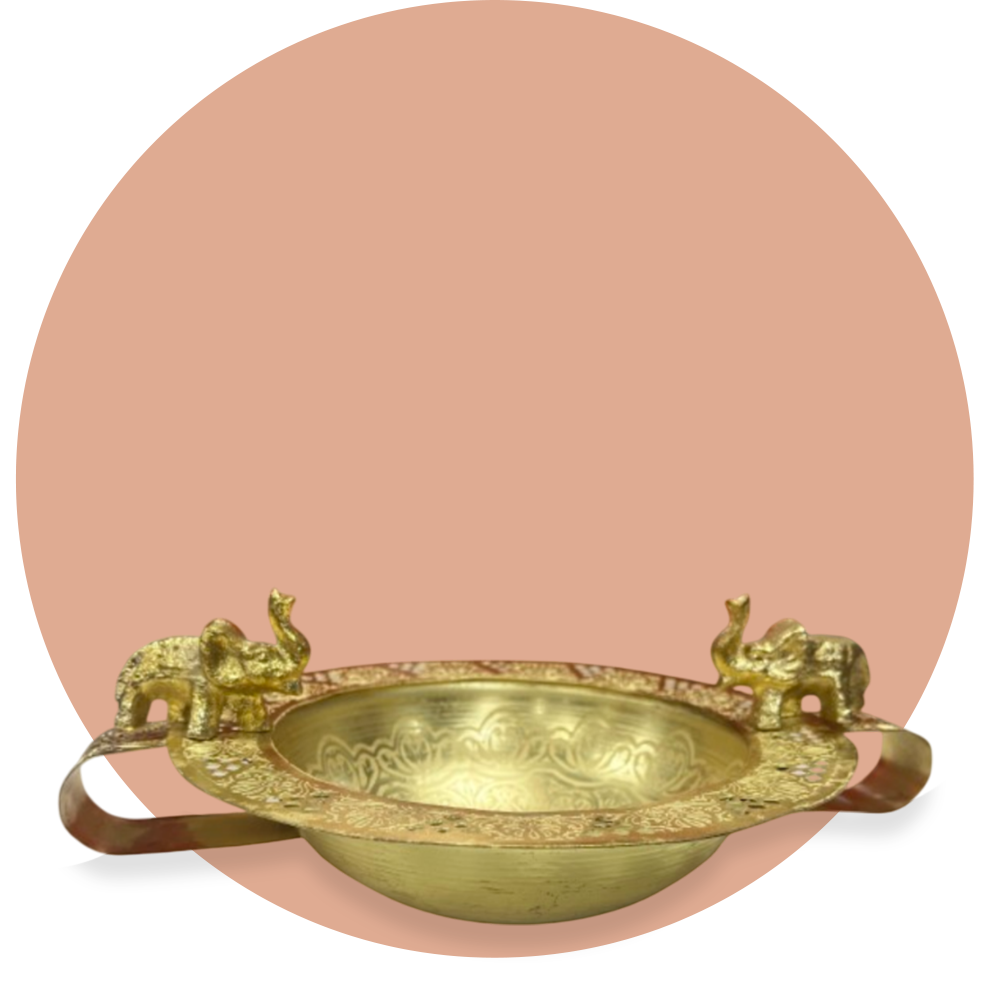 Elephant Handled Décor Urli