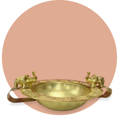 Elephant Handled Décor Urli