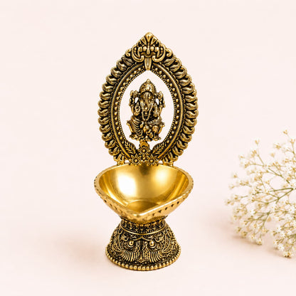 Temple Brass Ganesha Diya