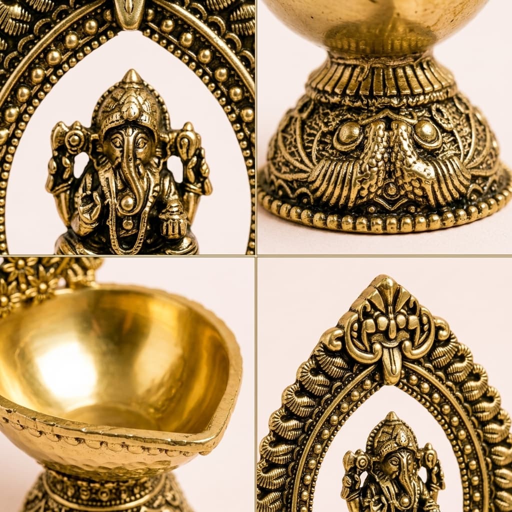 Temple Brass Ganesha Diya
