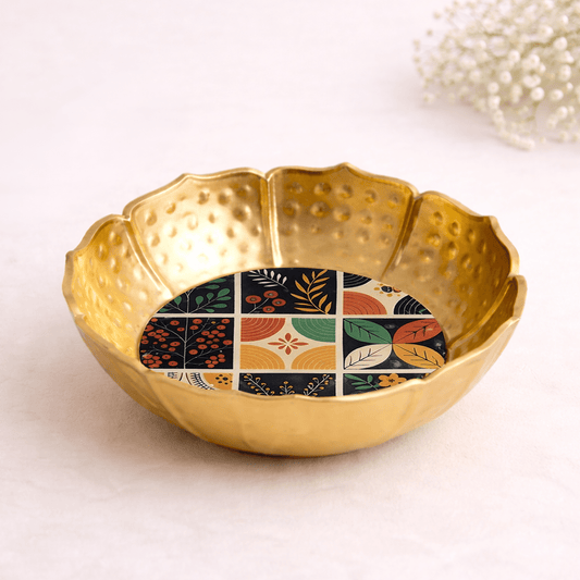 Golden Blossom Mosaic Urli - KaariTales