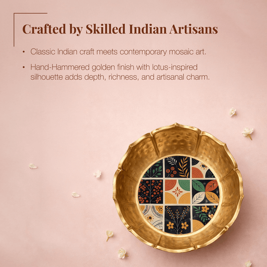 Golden Blossom Mosaic Urli - KaariTales