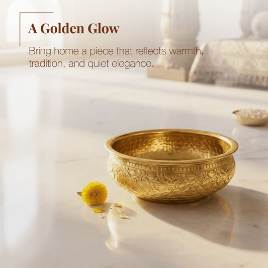 Golden Glow Urli – Timeless Festive Centerpiece - KaariTales