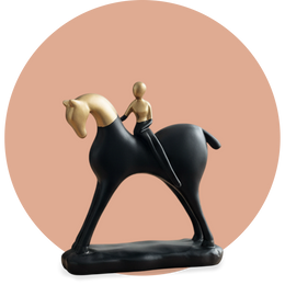 Golden Rider Horse Sculpture