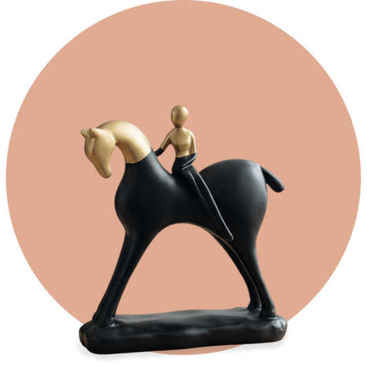 Golden Rider Horse Sculpture