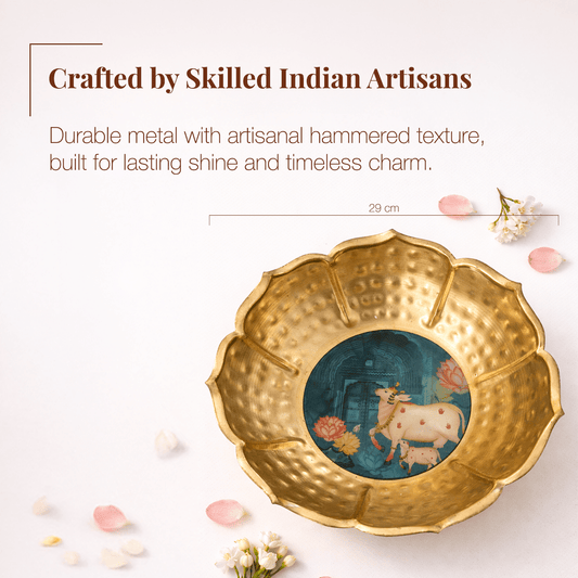 Kamadhenu Pichwai Art Urli - KaariTales