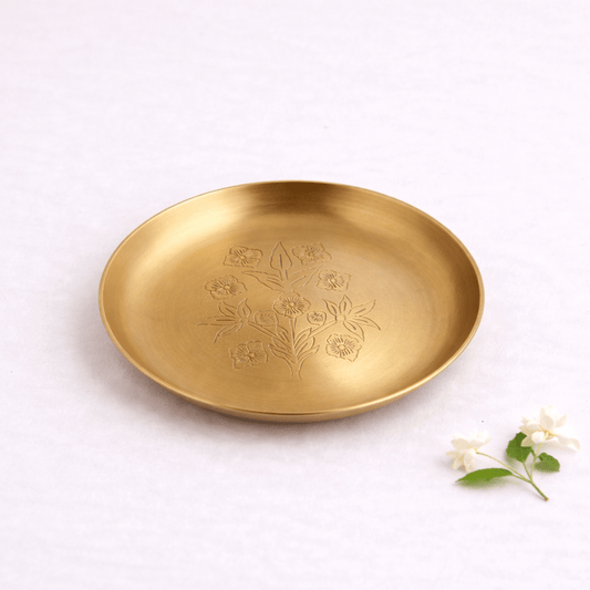 Hand - Engraved Brass Bloom Plate - KaariTales