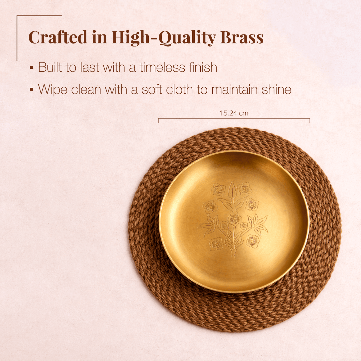 Hand - Engraved Brass Bloom Plate (Pack of 2) - KaariTales
