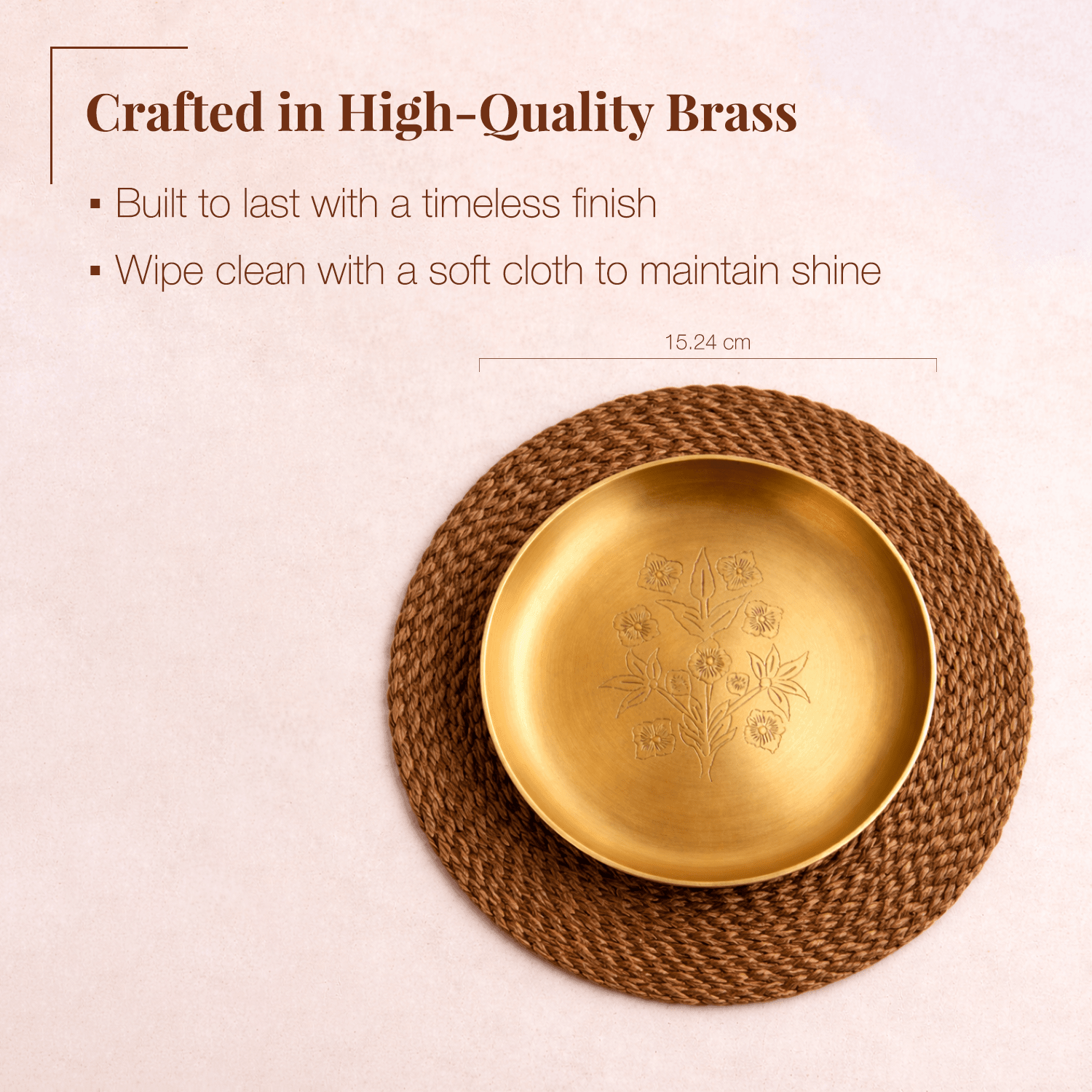 Hand - Engraved Brass Bloom Plate (Pack of 2) - KaariTales