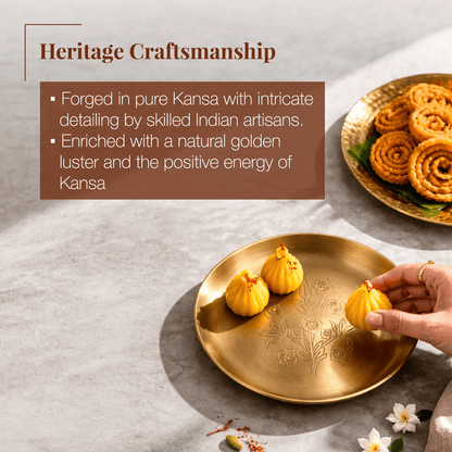 Hand - Engraved Brass Bloom Plate - KaariTales