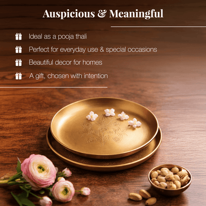 Hand - Engraved Brass Bloom Plate - KaariTales