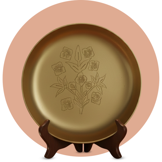 Hand-Engraved Brass Bloom Plate